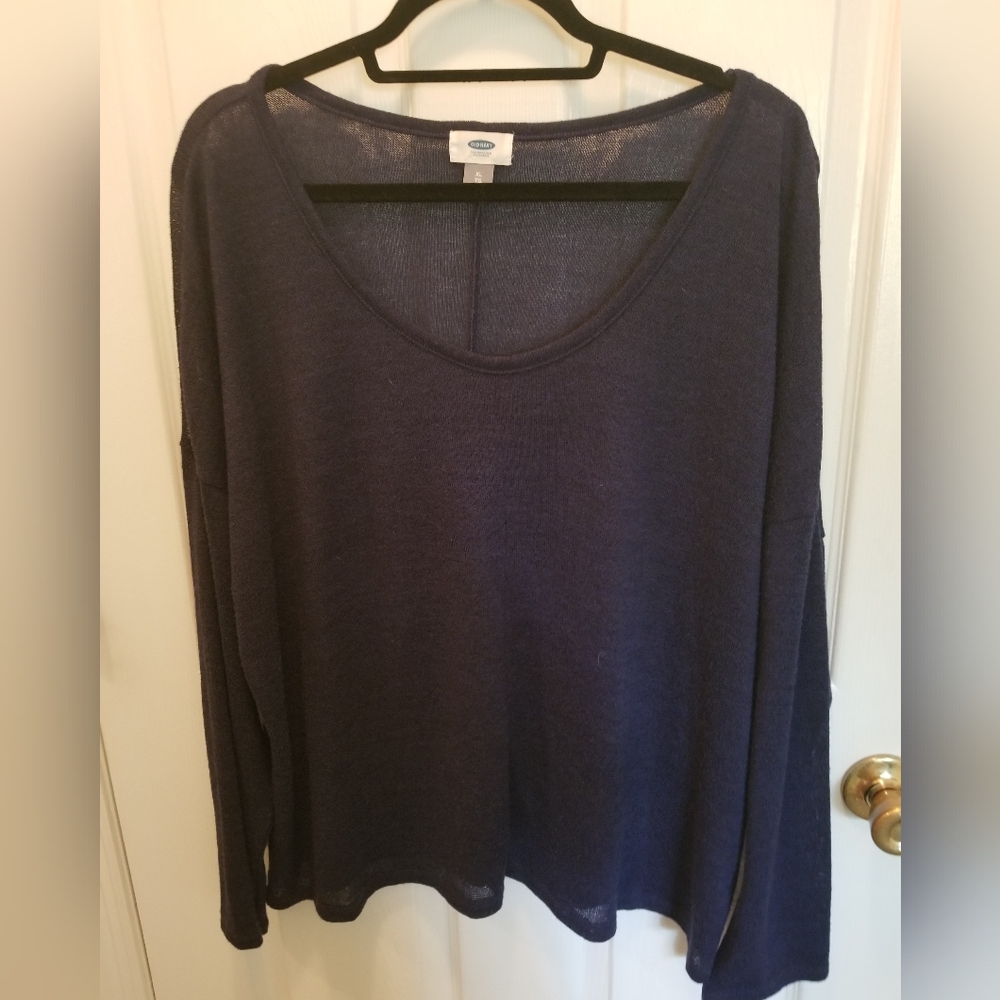 Women's Sheer Navy Blue Top